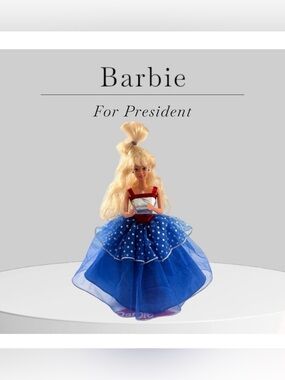 Vintage Barbie for President Doll in Red Silver & Blue Gown Collector Doll 1992